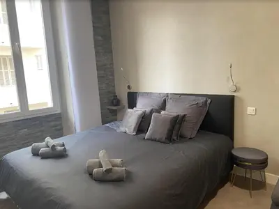 Un ou plusieurs lits dans un hébergement de l'établissement PACA Properties 41H2 - Studio cosy