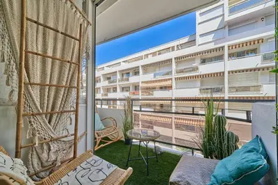 Balcon ou terrasse dans l'établissement Appartemet a Cannes/Plage/Centre