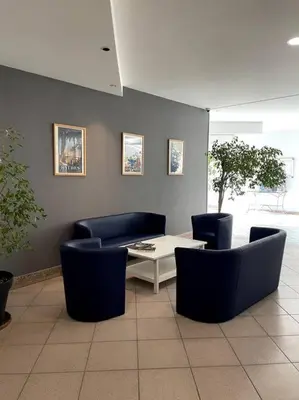 Coin salon dans l'établissement Appartement vue mer, 5min à pied de la plage, parking privé