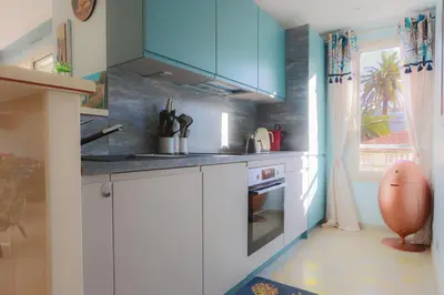 Cuisine ou kitchenette dans l'établissement CROISETTE AZUR ONE BEDROOM APARTMENT WITH TERRACE